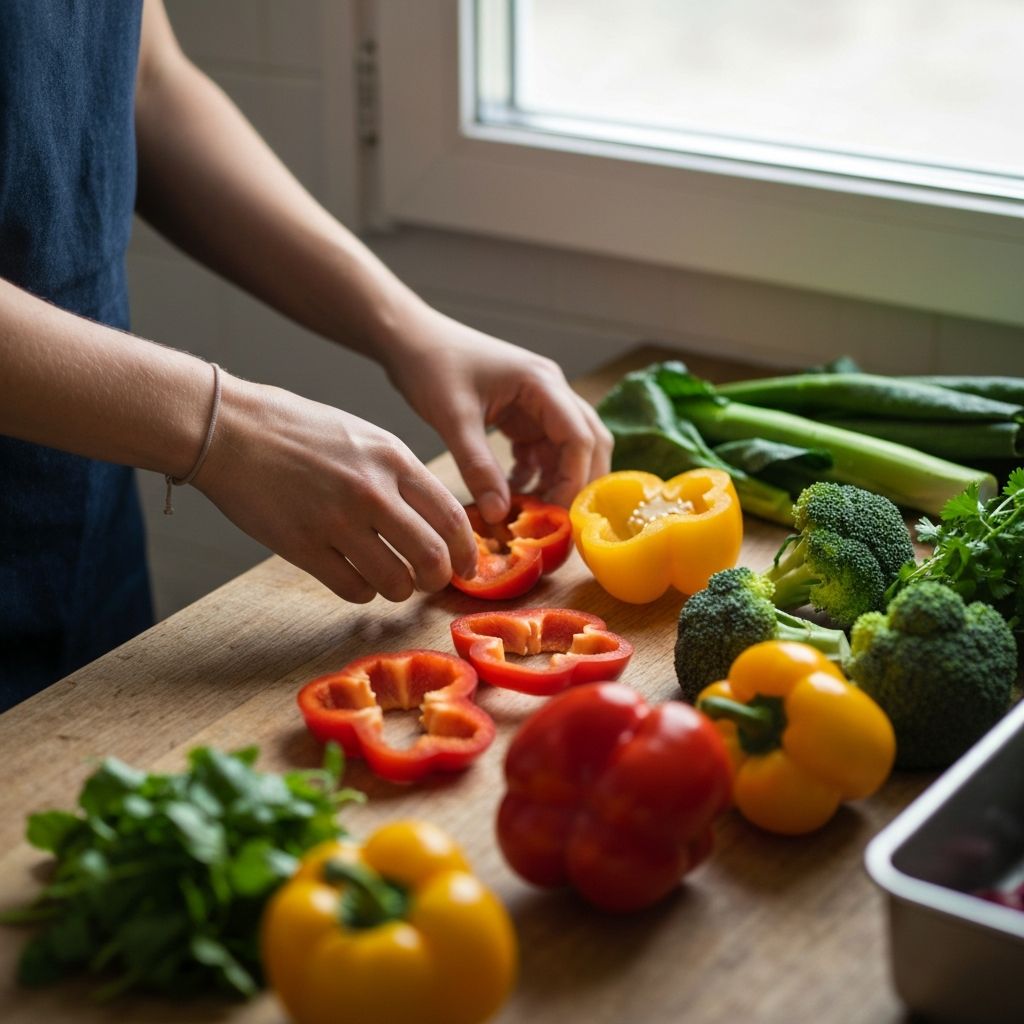 Colorful plant-based meal preparation